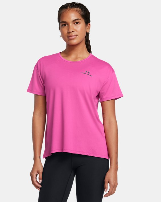 Camiseta de manga corta UA RUSH™ Energy 2.0 para mujer, Pink, pdpMainDesktop image number 0